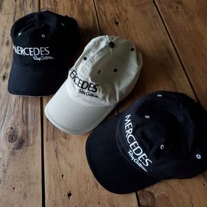 Mercedes Baseball Hats Black and Cream Set of 3